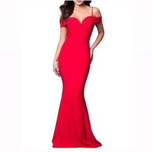 Off-Shoulder long prom evening gown